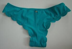 PINK Victoria's Secret Turquoise Scalloped Swim Bikini Bottom XS